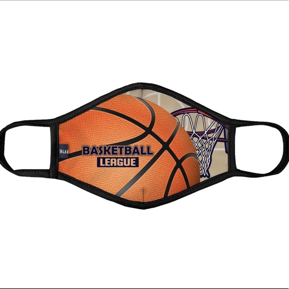Basketball face mask, dual layer cotton - Picture 1 of 2